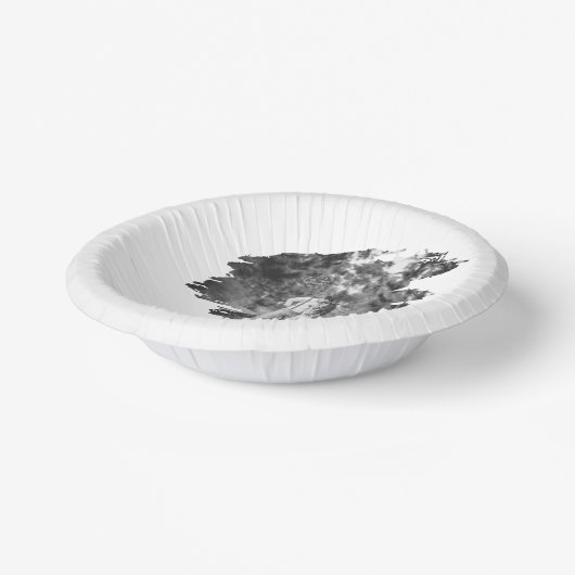 Moderne Brushstroke Foto Wedding | Weiß Pappteller (Gewinkelt)