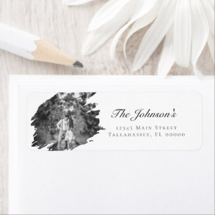 Moderne Brushstroke Foto Wedding   Weiße Adresse