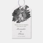 Moderne Brushstroke Foto Wedding | Weiße Gabe Geschenkanhänger (Vorderseite)