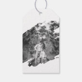 Moderne Brushstroke Foto Wedding | Weiße Gabe Geschenkanhänger (Rückseite)