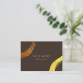 Moderne Brushstroke-Imitat Goldring-Geschäftskarte Visitenkarte (Stehend Vorderseite)