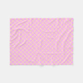 Moderne Bubble-Gum-/Pfirsich-Schachbrettmuster Fleecedecke (Vorderseite (Horizontal))
