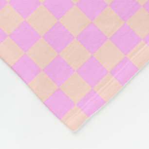 Moderne Bubble-Gum-/Pfirsich-Schachbrettmuster Fleecedecke