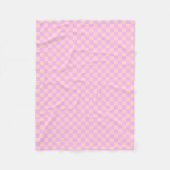 Moderne Bubble-Gum-/Pfirsich-Schachbrettmuster Fleecedecke (Vorderseite)