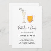 Moderne Bubbles & Brews Paare Dusche Foto Einladung (Vorne/Hinten)
