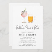 Moderne Bubbles & Brews Verlobung Einladung (Vorne/Hinten)
