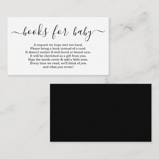 Moderne Buchanfrage für die Einladung von Babydusc (Vorne/Hinten)
