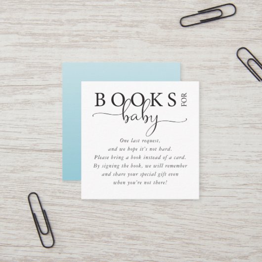 Moderne Bücher für Baby-Beilage Quadratische Visitenkarte (Vorderseite/Rückseite Beispiel)