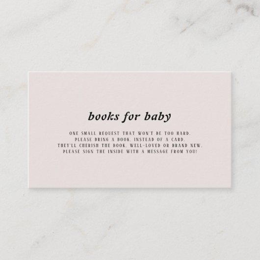Moderne Bücher für Baby-Insert-Karte Begleitkarte (Vorderseite)
