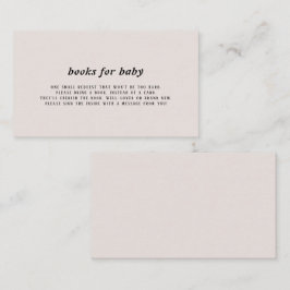 Moderne Bücher für Baby-Insert-Karte Begleitkarte