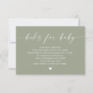 Moderne Bücher für Babybetten, Grün für Säuglinge Einladung