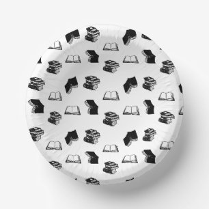 Moderne buchliebhaberische Bibliophile Buch Muster Pappteller