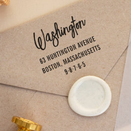 Moderne Buchstaben Familienname und Rücksendeadres Permastempel