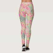 Moderne Bud & Blume kühne Muster Athletik Leggings (Rückseite)