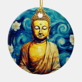 Moderne Buddha-Malerei bunt Keramik Ornament (Vorne)