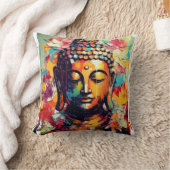 Moderne Buddha-Malerei bunt Kissen (Decke)