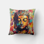 Moderne Buddha-Malerei bunt Kissen (Rückseite)