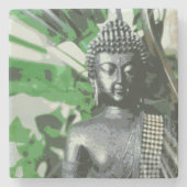 Moderne Buddha-Meditations-Zen-Dekoration Steinuntersetzer (Vorderseite)