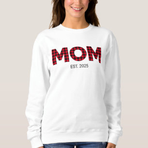 Moderne Buffalo-Karierte Mama Sweatshirt