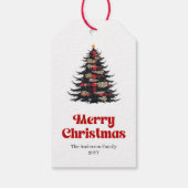 Moderne Büffel-Baum-Geschenkanhänger bearbeitbar F Geschenkanhänger (Rückseite)