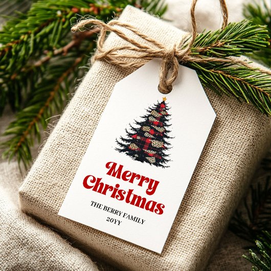 Moderne Büffel-Baum-Geschenkanhänger bearbeitbar F Geschenkanhänger