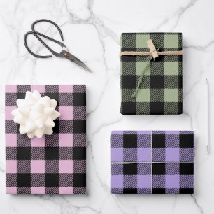 Moderne Büffel-Karo-Muster Geschenkpapier Set