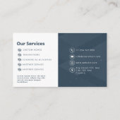 Moderne Builder Navy Gray Business Card Visitenkarte (Rückseite)