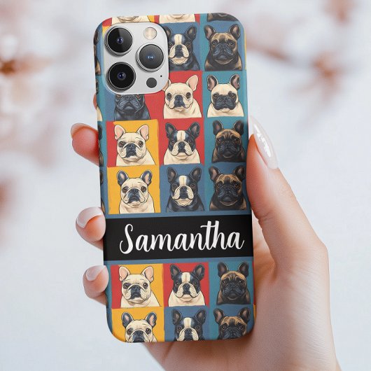 Moderne Bulldog Portraits Personalisiert Case-Mate iPhone Hülle