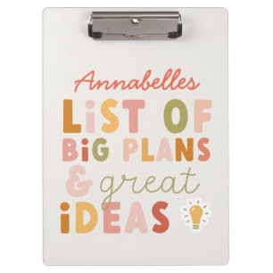 Moderne bunt kühn gestaltete Typografien und Ideen Klemmbrett