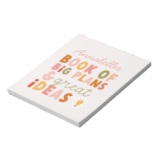 Moderne bunt kühn gestaltete Typografien und Ideen Notizblock (Rotiert)