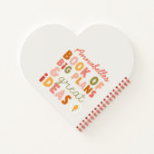 Moderne bunt kühn gestaltete Typografien und Ideen Notizblock (Rückseite)