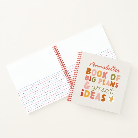 Moderne bunt kühn gestaltete Typografien und Ideen Notizblock (Innenseite)