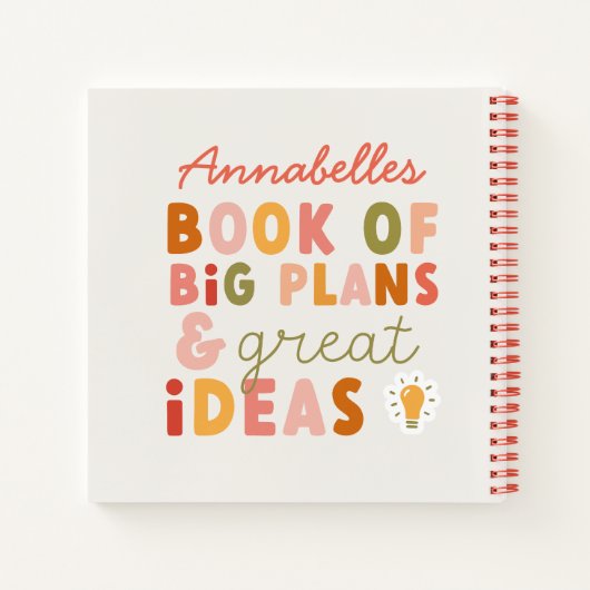 Moderne bunt kühn gestaltete Typografien und Ideen Notizblock (Rückseite)