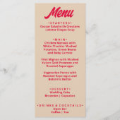 Moderne bunt kühne Funky Retro Einzigartige Hochze Menükarte (Vorderseite)