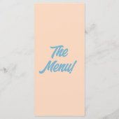 Moderne bunt kühne Minimal Retro Einzigartige Hoch Menükarte (Rückseite)