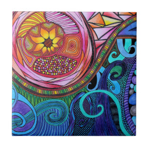 Moderne bunte abstrakte Kunst Fliese