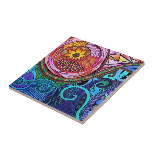 Moderne bunte abstrakte Kunst Fliese (Seite)