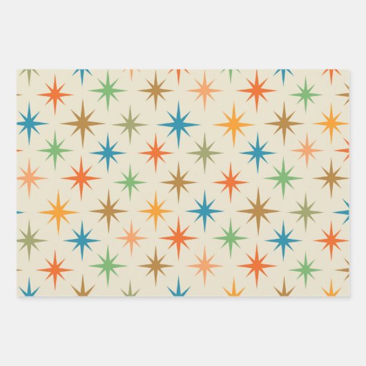 Moderne, bunte atomare Sternexplosion des Mittelal Geschenkpapier Set (Vorderseite 3)