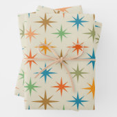 Moderne, bunte atomare Sternexplosion des Mittelal Geschenkpapier Set (Beispiel)