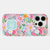 Moderne Bunte Blumen Garten Monogramm Case-Mate iPhone Hülle (Rückseite (Horizontal))