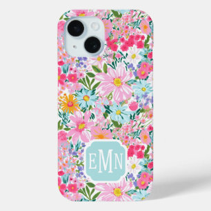 Moderne Bunte Blumen Garten Monogramm Case-Mate iPhone Hülle