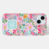 Moderne Bunte Blumen Garten Monogramm Case-Mate iPhone Hülle (Rückseite (Horizontal))