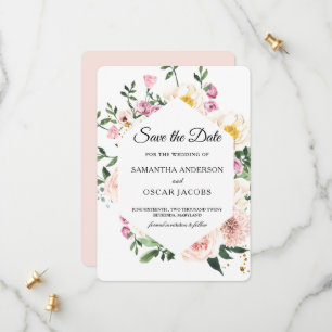Moderne bunte Blumen  Save The Date