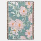 Moderne bunte Blumenmuster blauer Hintergrund Decke (Vorderseite Vertikal)