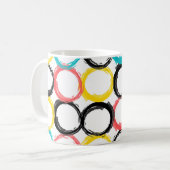 Moderne, bunte, coole, einzigartige, trendige Krei Kaffeetasse (Vorderseite Links)