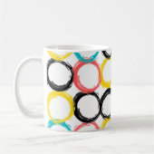 Moderne, bunte, coole, einzigartige, trendige Krei Kaffeetasse (Links)