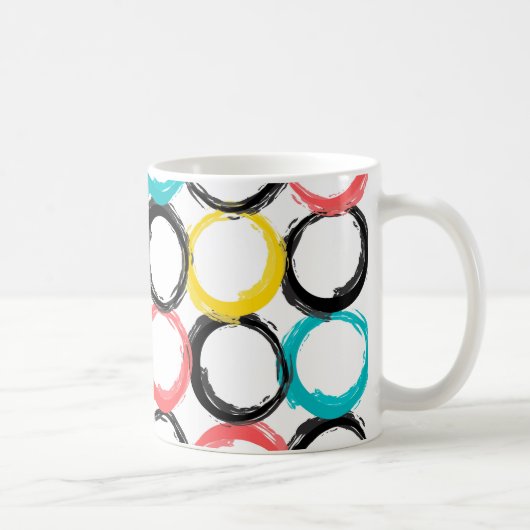 Moderne, bunte, coole, einzigartige, trendige Krei Kaffeetasse (Rechts)