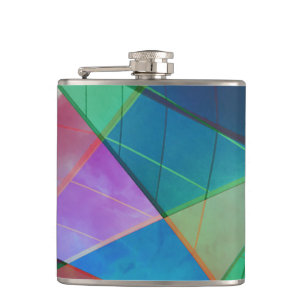 Moderne, bunte Dreiecke, trapezische Formen Kunst Flachmann