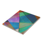 Moderne, bunte Dreiecke, trapezische Formen Kunst Fliese (Seite)