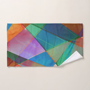 Moderne, bunte Dreiecke, trapezische Formen Kunst Handtuch